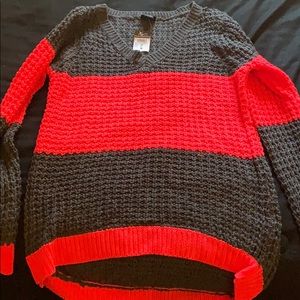 Rue hot pink/grey sweater